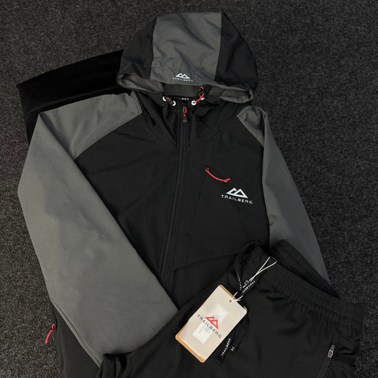 TRIALBERG BLACK/GREY TECH TRACKSUIT