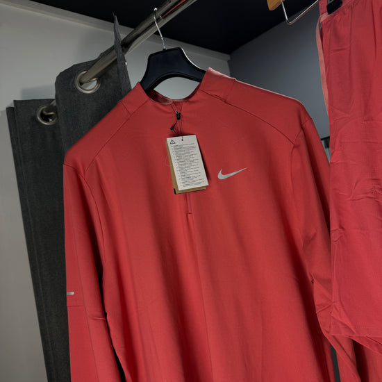 NIKE PEACH QUARTER ZIP SHORT SET