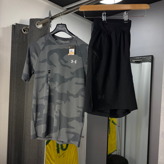 UNDER ARMOUR GREY CAMO SHORT SET